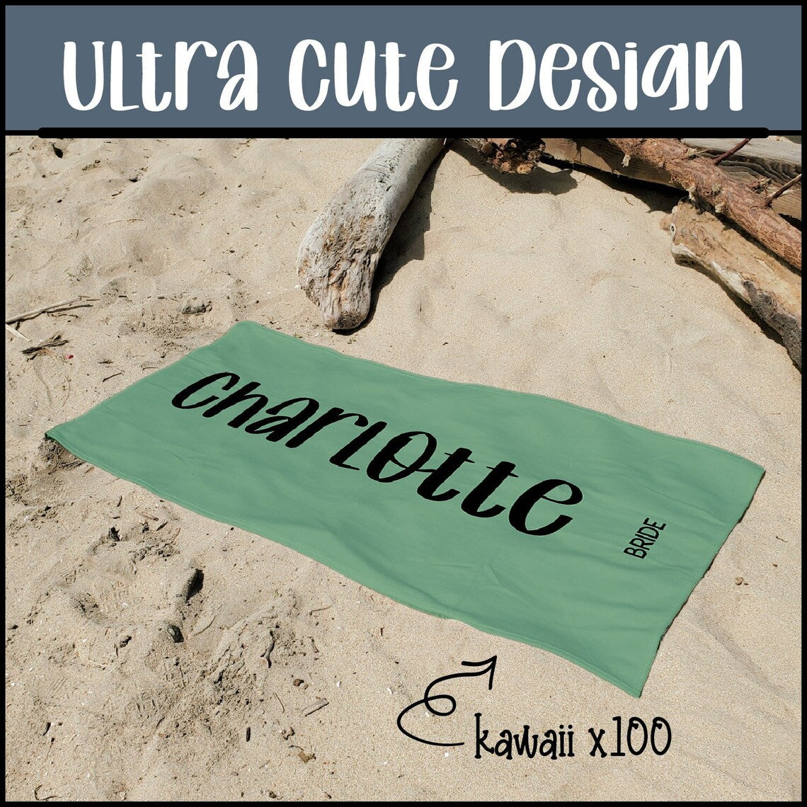 Personalized Beach Towel for Bridesmaids - Custom Name Towel for a Perfect Wedding Party Gift