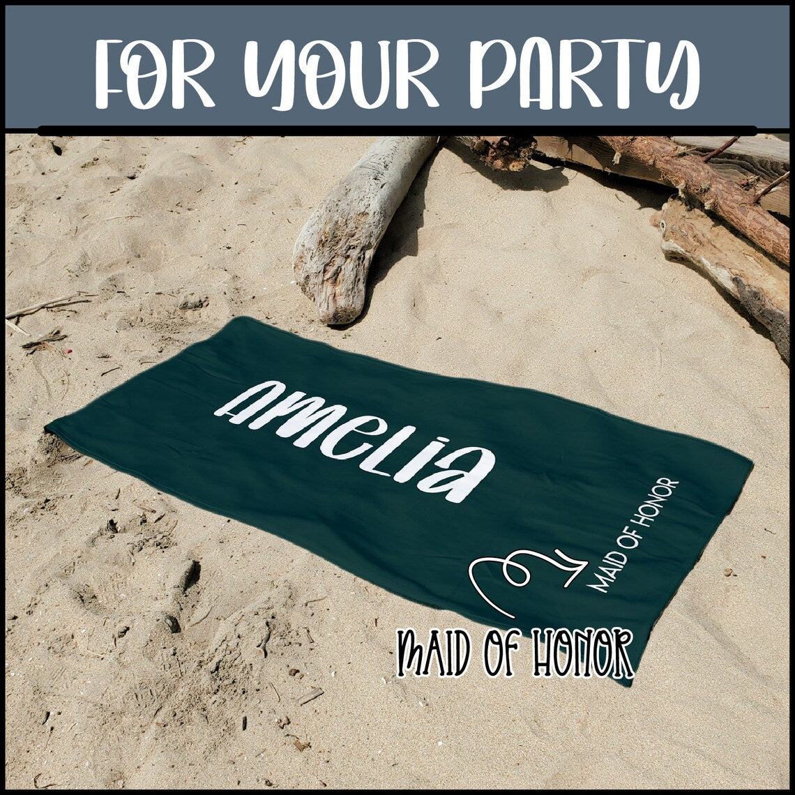 Personalized Beach Towel for Bridesmaids - Custom Name Towel for a Perfect Wedding Party Gift