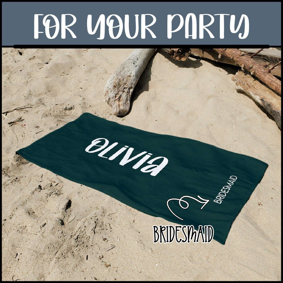 Personalized Beach Towel for Bridesmaids - Custom Name Towel for a Perfect Wedding Party Gift