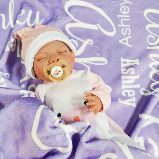 Personalized Baby Blanket - Plush Minky Name Blanket - Custom Newborn Gift