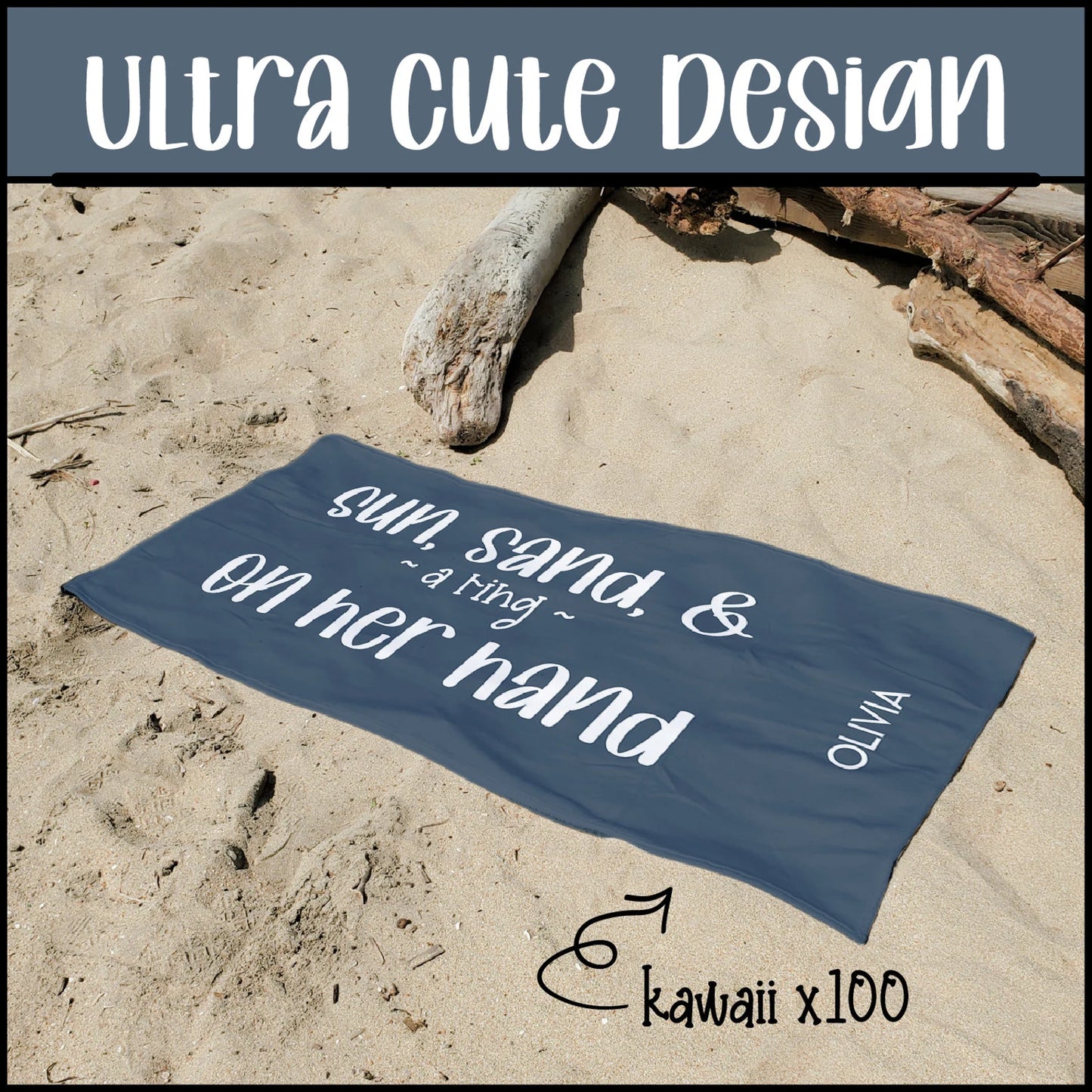 Personalized Bridal Party Beach Towel - Custom Name Towel for Brides, Bridesmaids, and Maid of Honor with Cute Funny Saying Quote