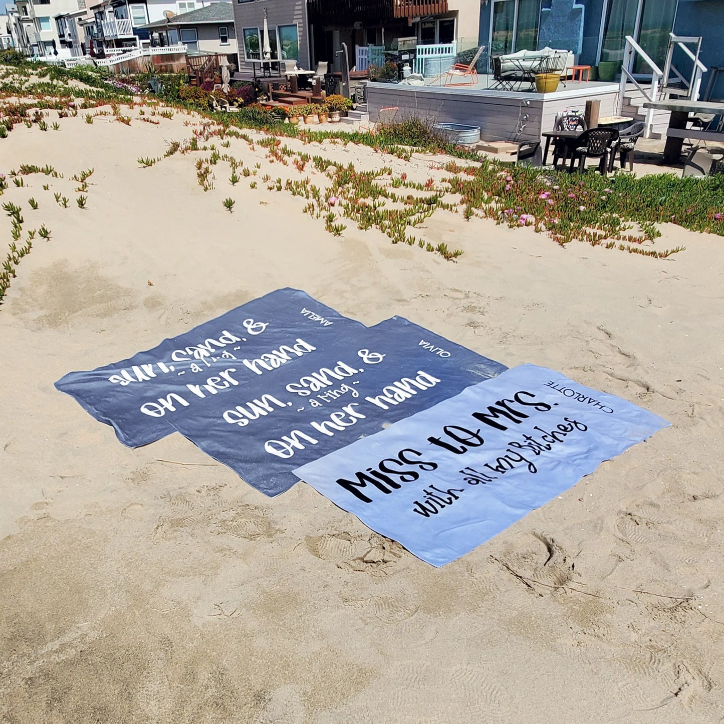 Personalized Bridal Party Beach Towel - Custom Name Towel for Brides, Bridesmaids, and Maid of Honor with Cute Funny Saying Quote