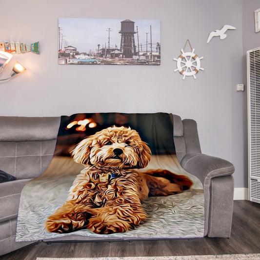 Pet Portrait, Custom Pet Blanket, Dog & Cat, Pet Memorial, Pet Loss, custom pet portrait, pet Gift Personalized dog Blanket watercolor paint