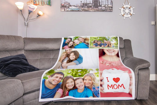 Mothers Day Gift Custom Blanket Collage - Your Own Photos - Personalized Gift for Mom, Custom Gift for Mom, Mom Gift, Grandma, Grandparent