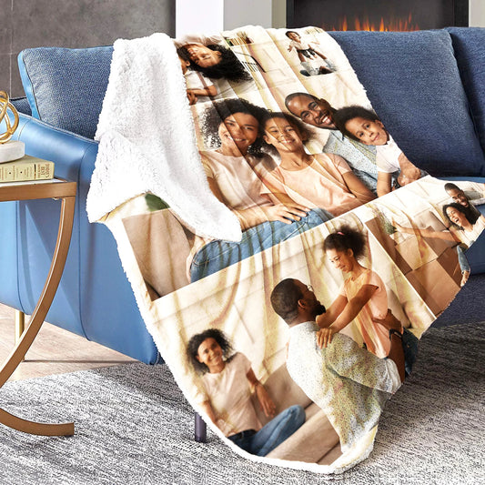 Flash Sale - Create your own Collage Photo Pet blanket. Use as many photos up to 9, make it your own. Family pics, Sherpa or Minky blankets.