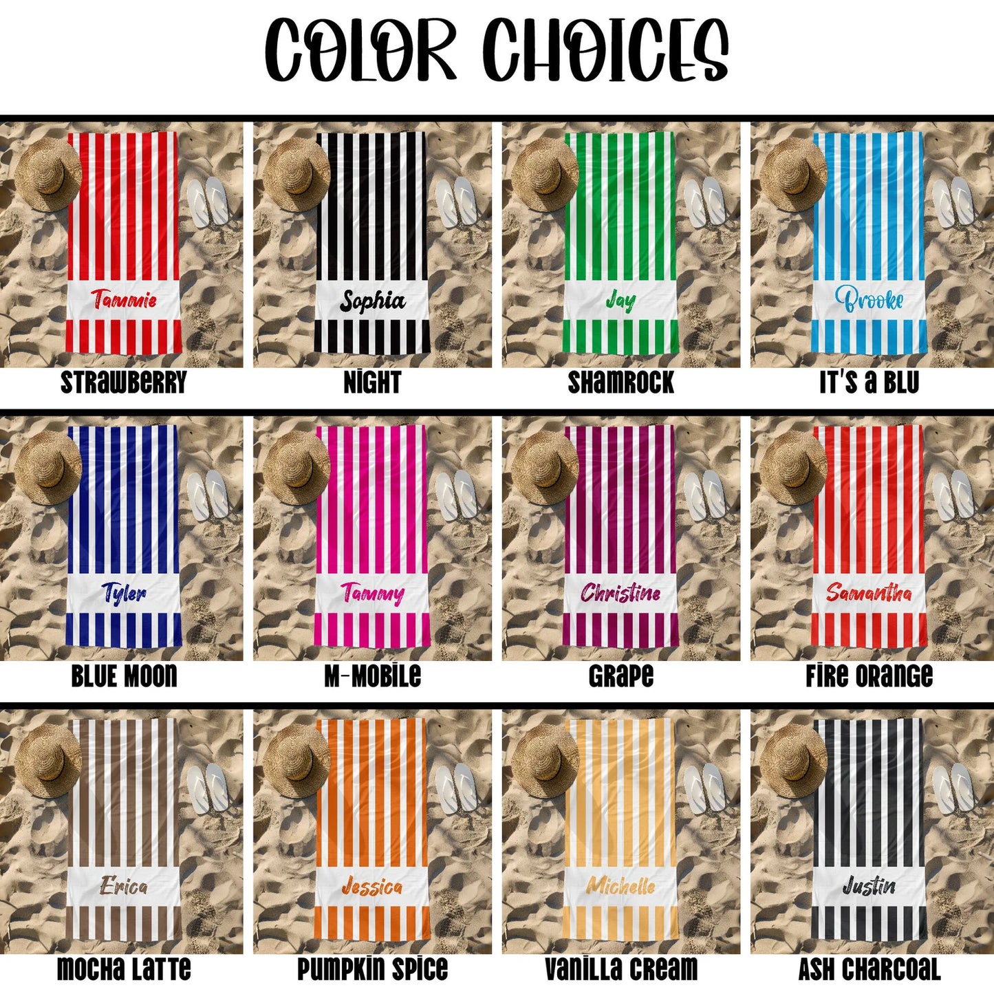 Striped Beach Towel Personalized 30 x 60 Towels, Outdoor Pool Towels, Personalizes Towels, Custom Striped Towels, Magenta Striped Towels