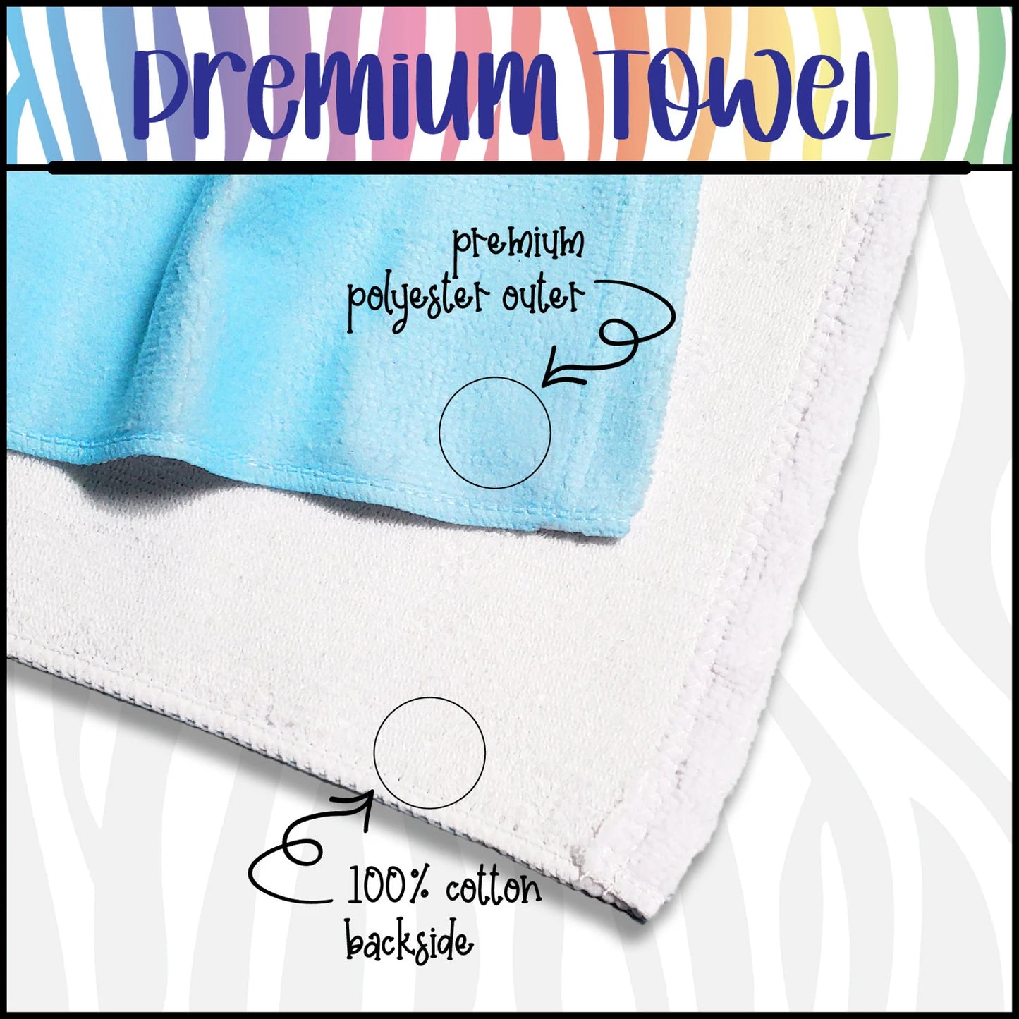 Custom Beach Towel - Personalized Name and Animal Stripe - Fun Pool and Beach Accessory for Kids and Youth