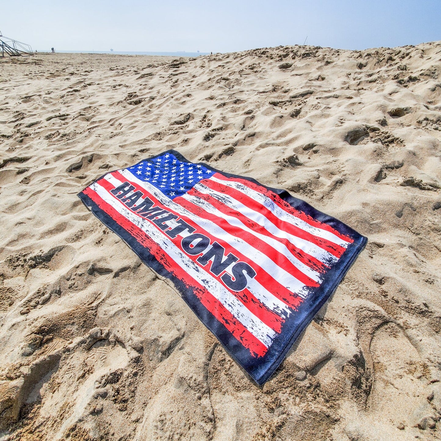 American Flag Beach Towel with Custom Name Personalized Beach Towels Custom USA Flag Gift for Him Gifts Her Son Daughter