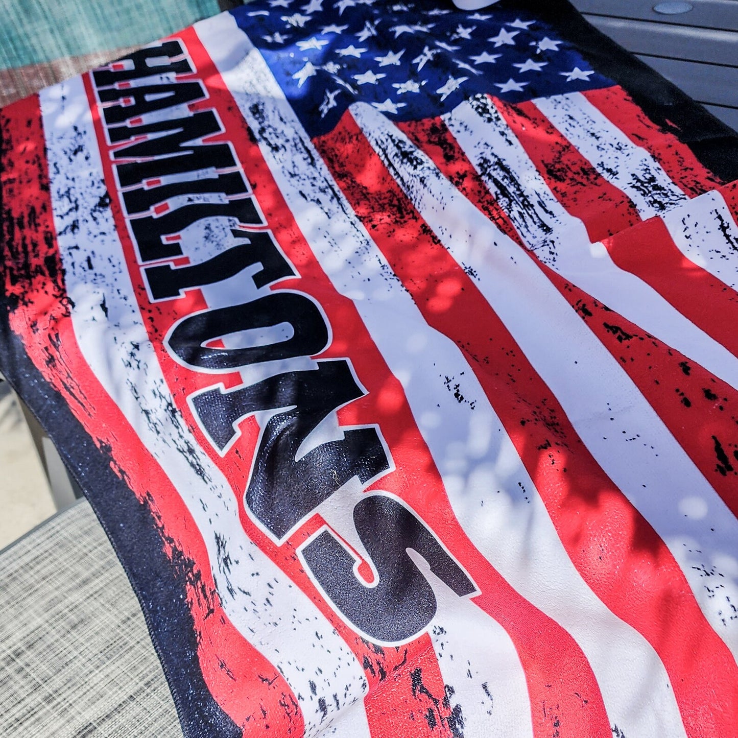 American Flag Beach Towel with Custom Name Personalized Beach Towels Custom USA Flag Gift for Him Gifts Her Son Daughter