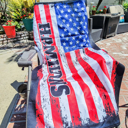American Flag Beach Towel with Custom Name Personalized Beach Towels Custom USA Flag Gift for Him Gifts Her Son Daughter