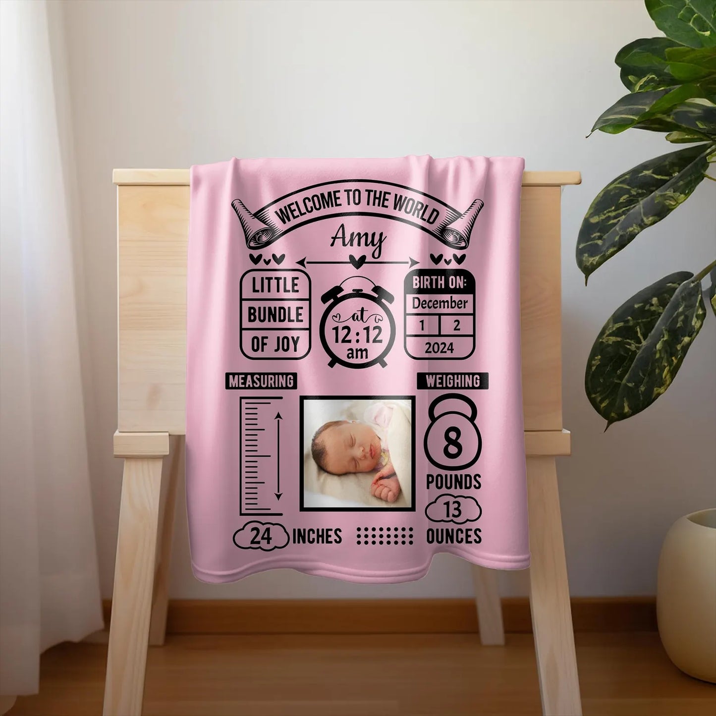 Customized Baby Blanket Personalized Name Swaddle Blanket | Newborn coming home outfit | Baby Name Announcement, baby birth