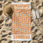 Personalized Beach Towel Retro Style Multi Color Name Bath, Custom Pool Towel, Outside Birthday Vacation Gift - 30x60 - Smileys and Daisie