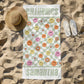 Personalized Beach Towel Retro Style Multi Color Name Bath, Custom Pool Towel, Outside Birthday Vacation Gift - 30x60 - Smileys and Daisie