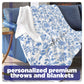 Personalized Blue Floral Blanket - Custom Name Throw - Soft Sherpa & Fleece Blanket - Custom Gift for Mom, Grandma, Wife, or Friend