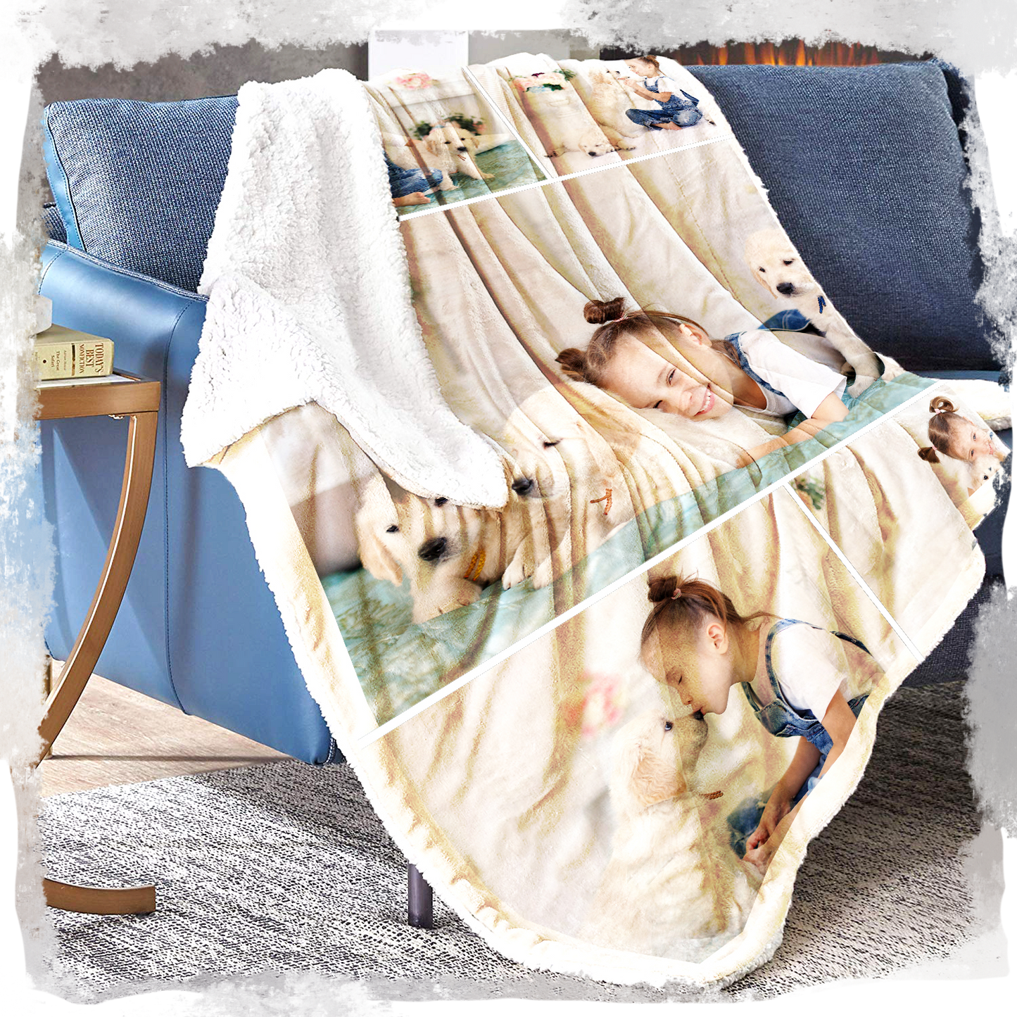 Flash Sale - Create your own Collage Photo Pet blanket. Use as many photos up to 9, make it your own. Family pics, Sherpa or Minky blankets.