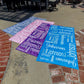 Personalized Name Collage Beach Towel - Fun and Vibrant Design Perfect for Beach Vacations - Customized with Your Family's Names